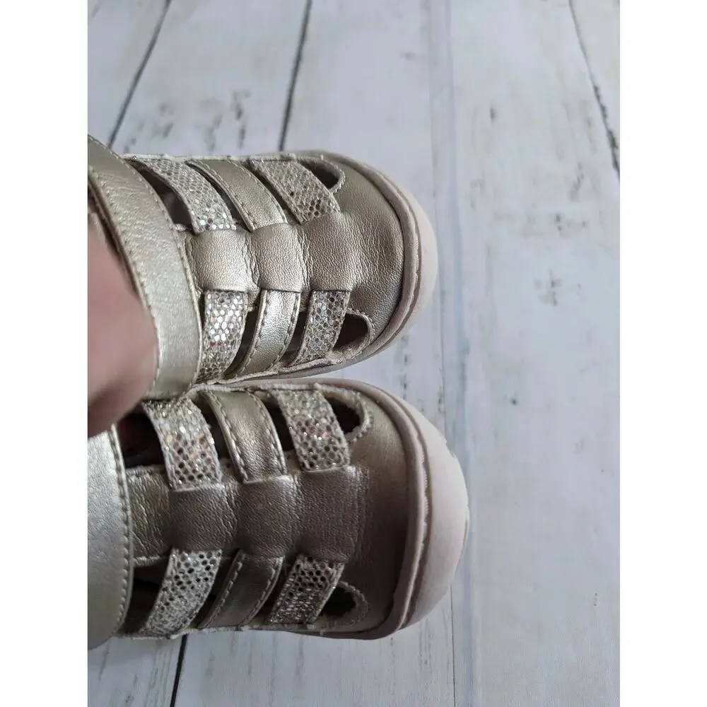Ugg Kolding Gold Silver Sparkly Sandals Toddler Size 6